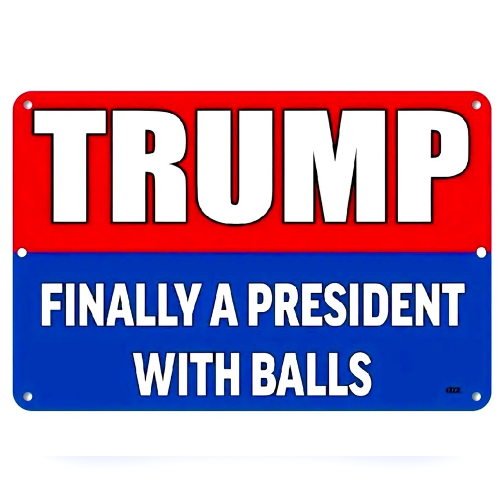 Trump Collectable Red and Blue Metal Sign NWT